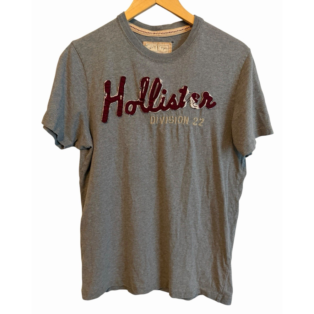 Y2K Hollister California 1922 Cotton T Shirt Mens M Embroidered Puff Spellout‎